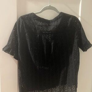 Madewell Black Eyelet Blouse